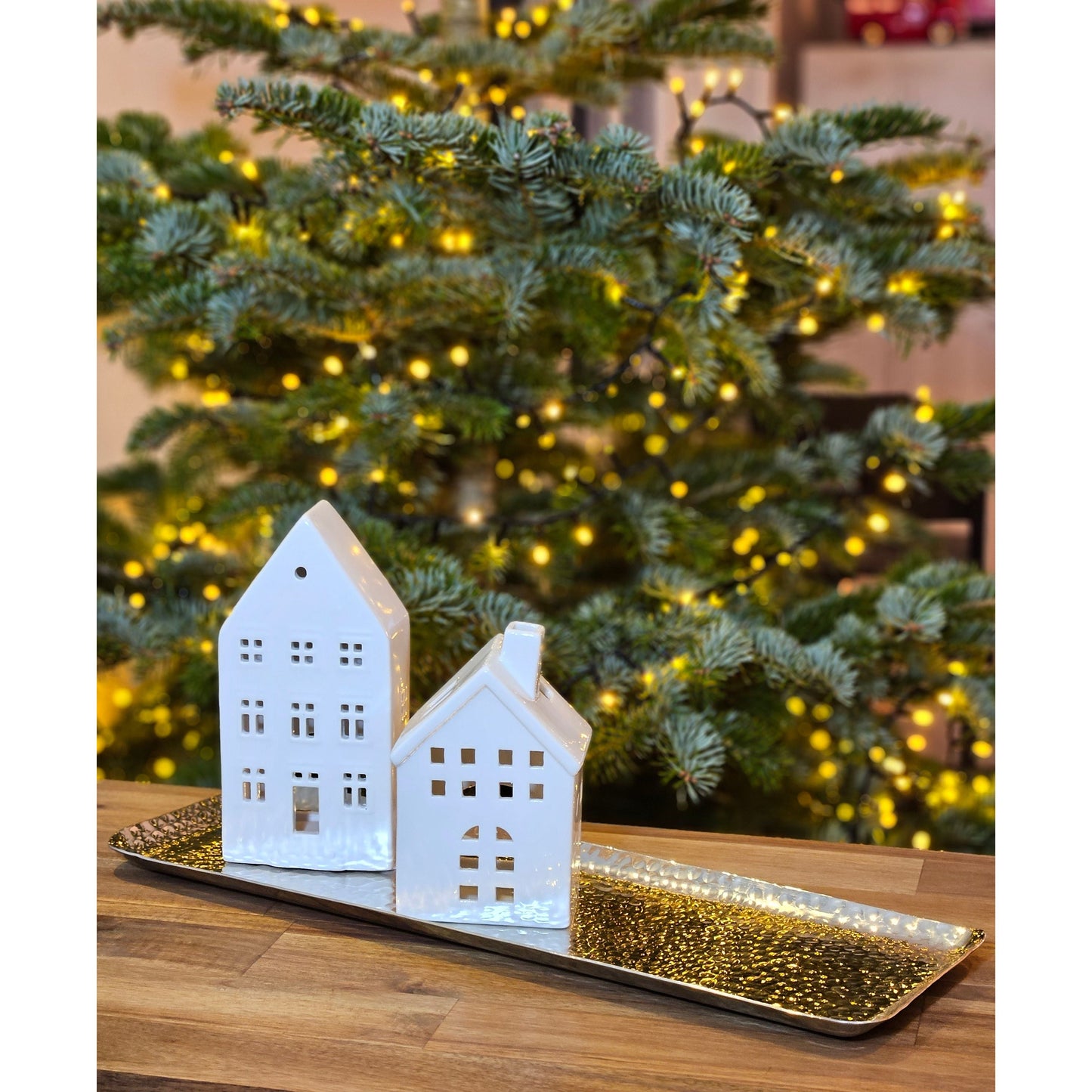 Dekotablett Dekoschale Metall silber Deko Tischdeko Schale Tablett 45 cm B-WARE