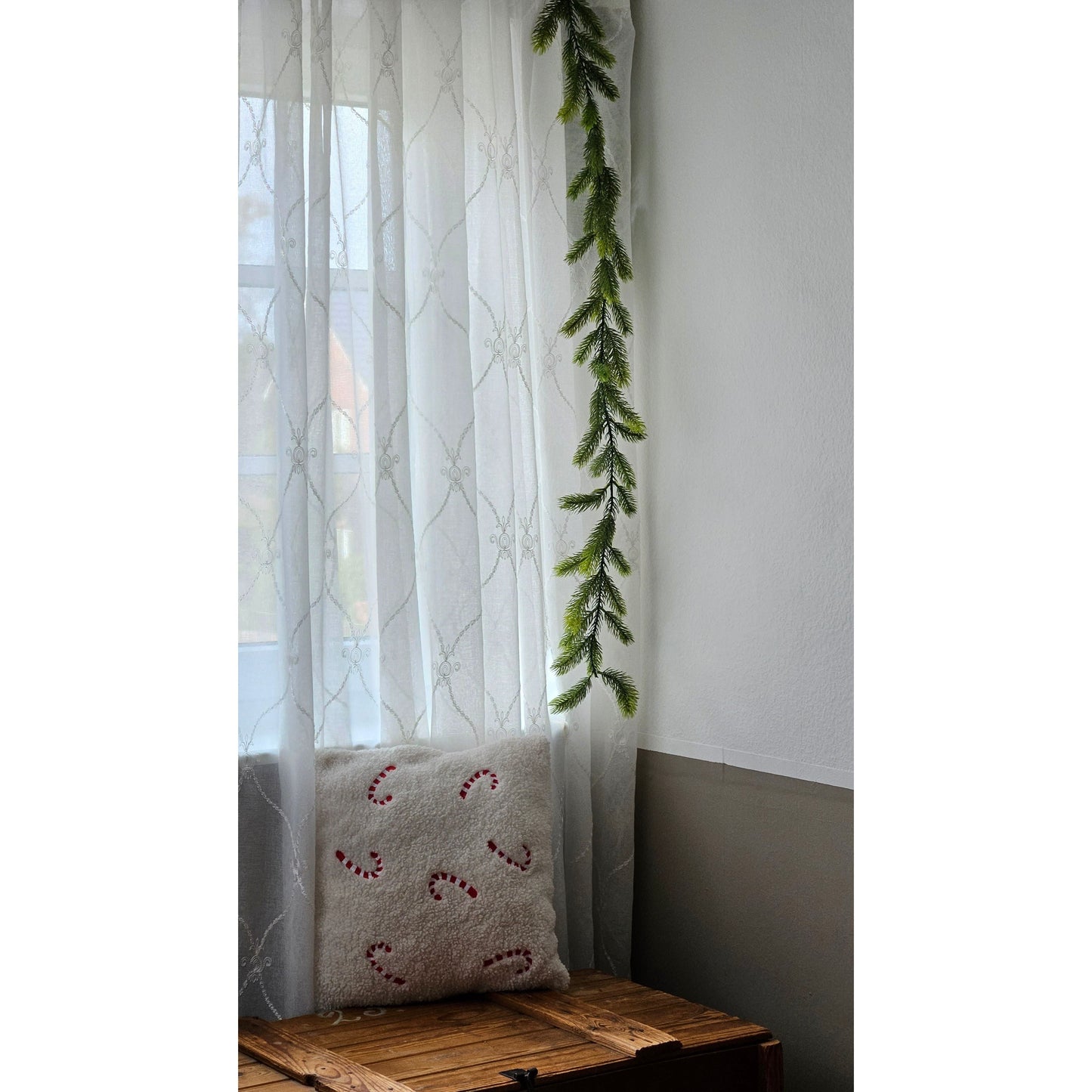 Tannengirlande Weihnachtsgirlande Tannenzweigdeko künstlich Grün  190cm Girlande