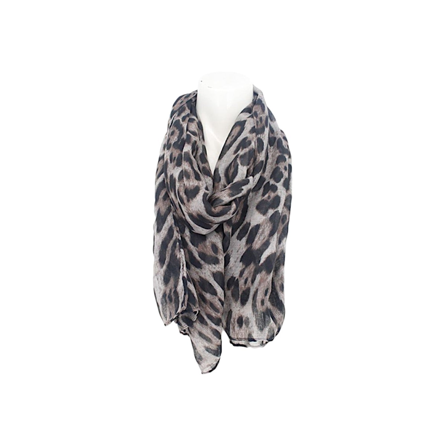 Sommer Damen Schal » Wilde Katze Leo-Print » leichter Sommerschal 180 x 80 cm » Halstuch mit Leoparden Muster » Damenschal weich & dünn