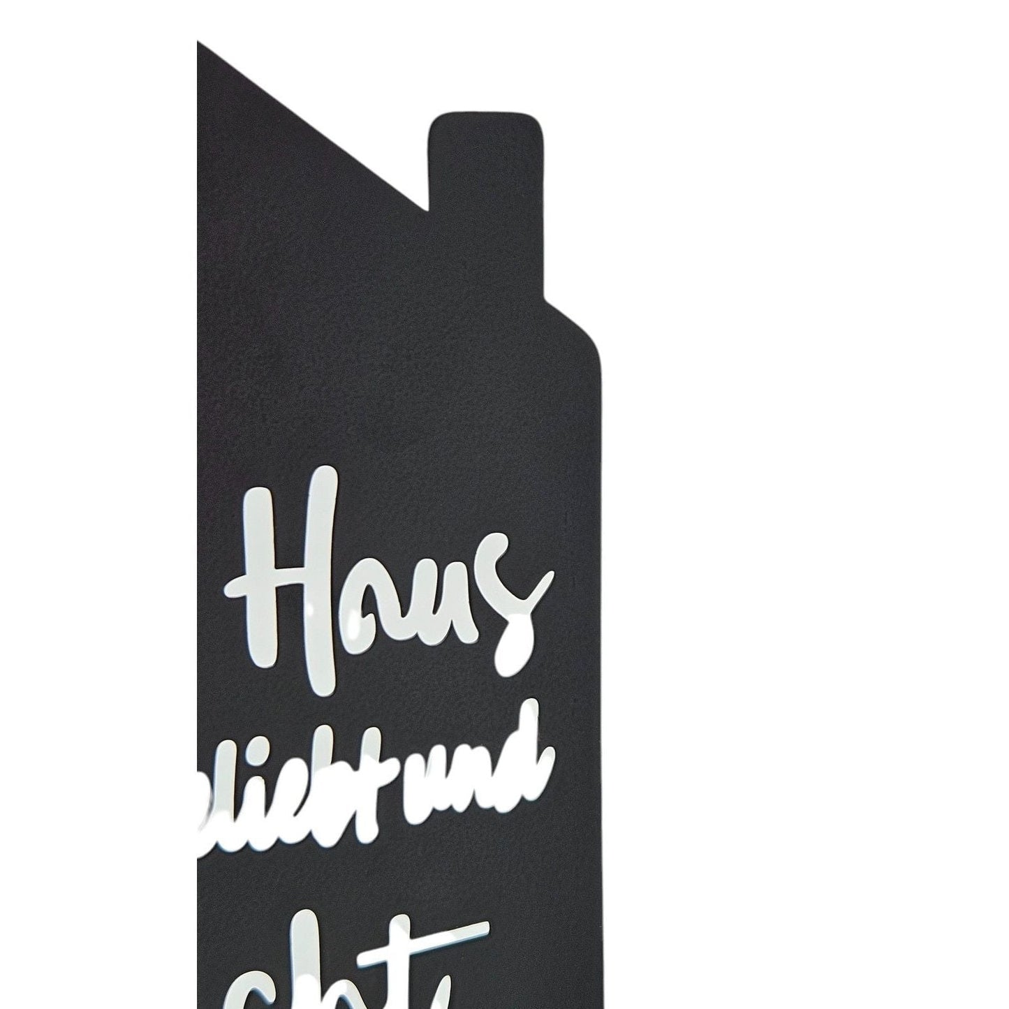 Teelichthalter Haus schwarz 2er Set Kerzenhalter Metall Zuhause Sprüche