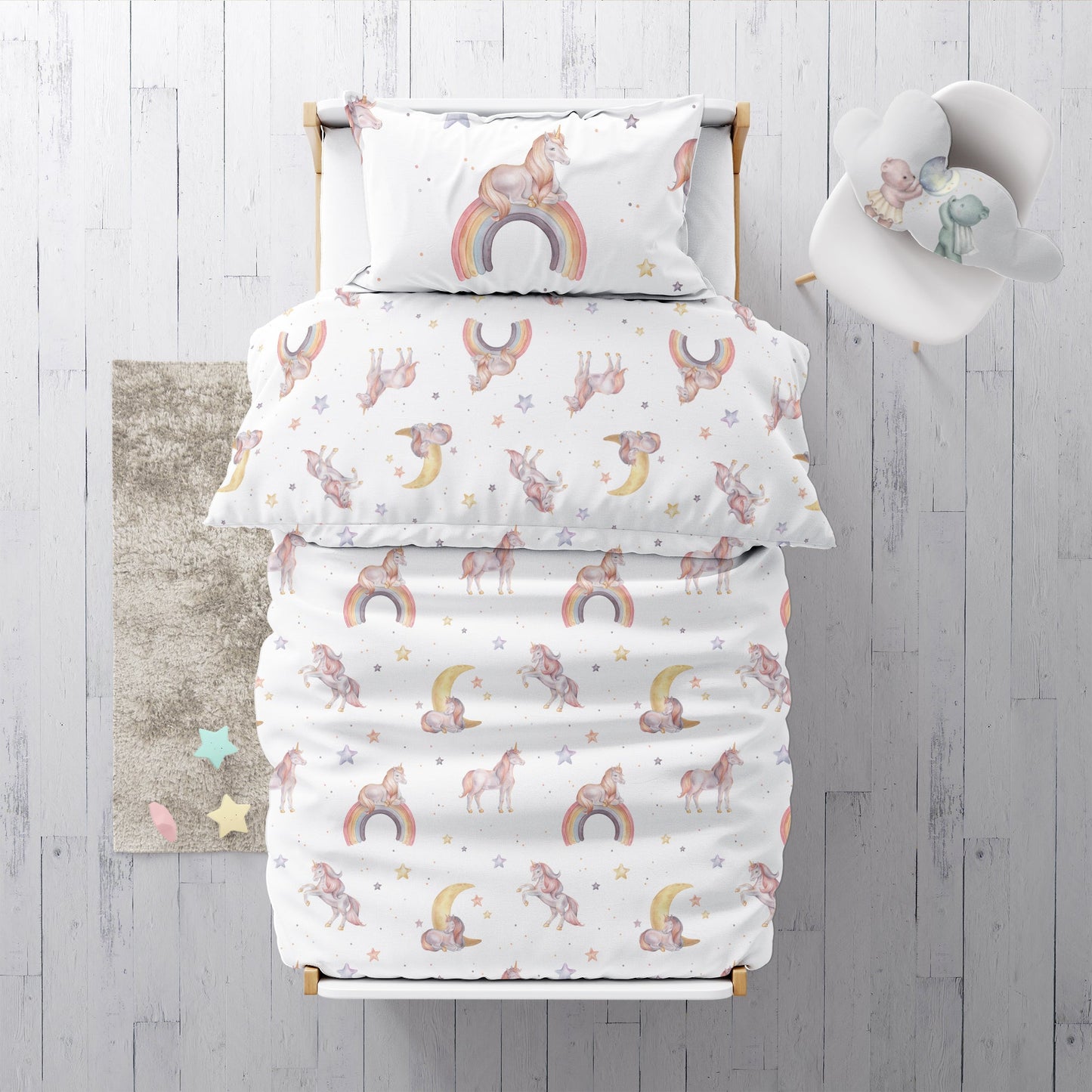 "Rainbow Unicorn" Premium Children's Bedding