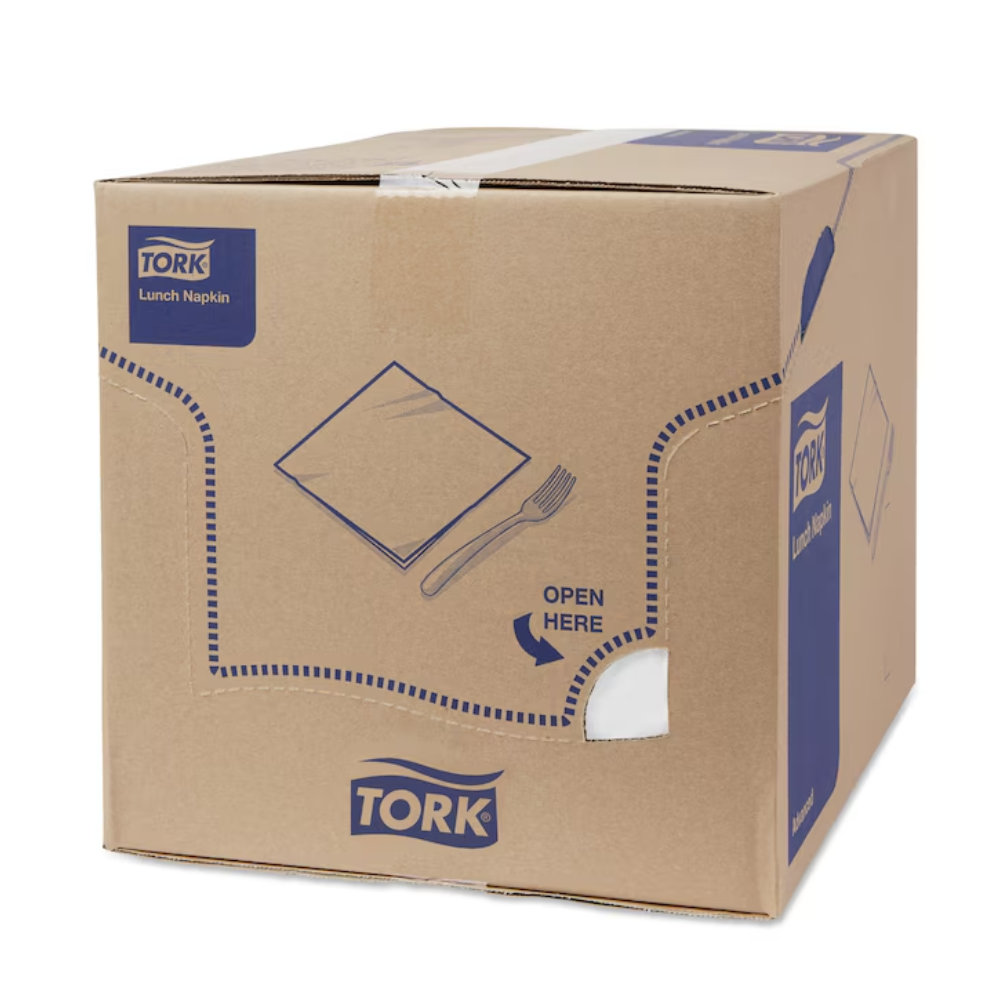Tork 477149 Lunchservietten Weiß Advanced 1/4-Falz 2-lagig | Karton (10 Packungen)