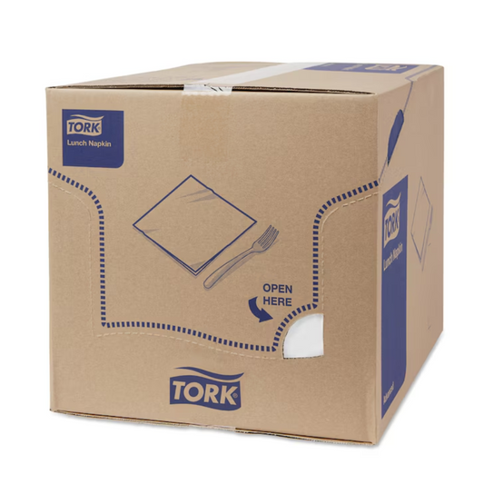 Tork 477149 Lunchservietten Weiß Advanced 1/4-Falz 2-lagig | Karton (10 Packungen)