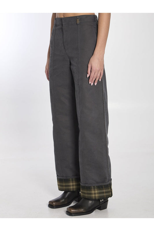 Trousers in cotton and nylon