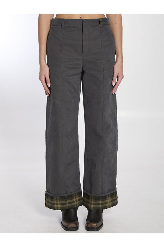 Trousers in cotton and nylon