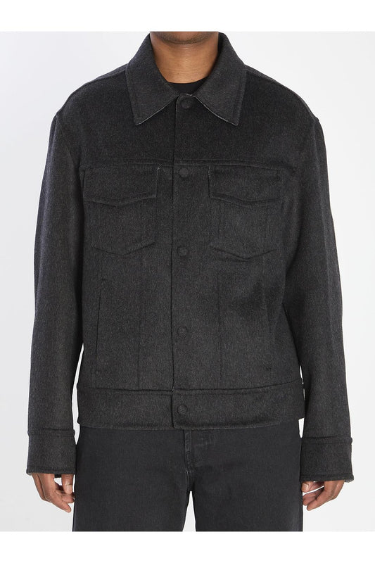 Trucker jacket in wool