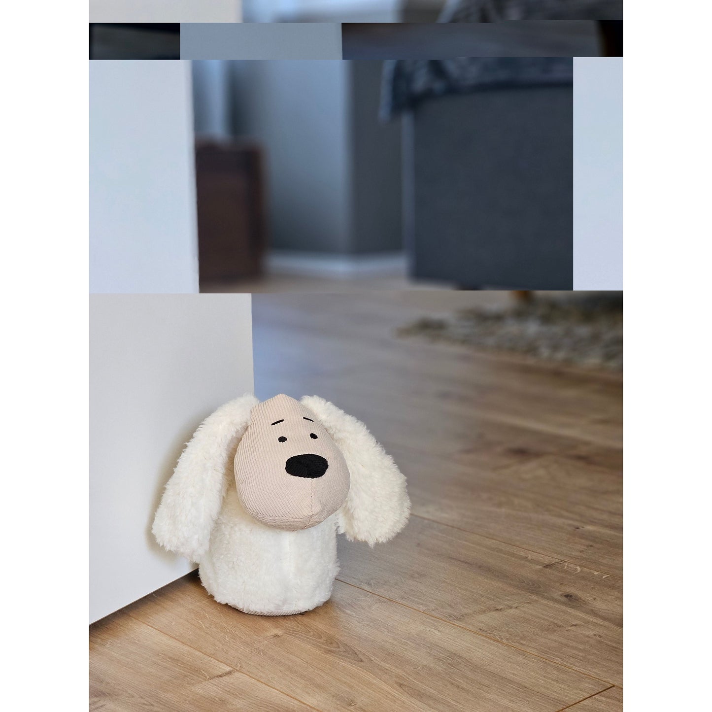 Türstopper Türsack Schaf Kuh Hund Türpuffer für Boden Stoff und Sand weiß beige