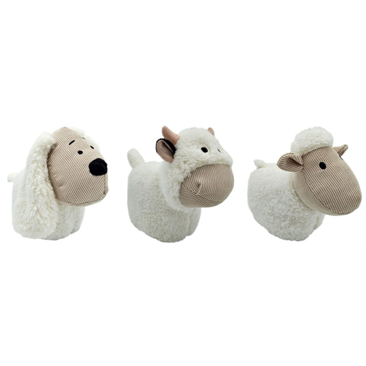 Türstopper Türsack Schaf Kuh Hund Türpuffer für Boden Stoff und Sand weiß beige