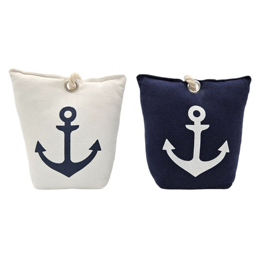 Türstopper Anker Boden 1 Kg Stoff Sack Maritim blau weiß Vintage Fensterstopper