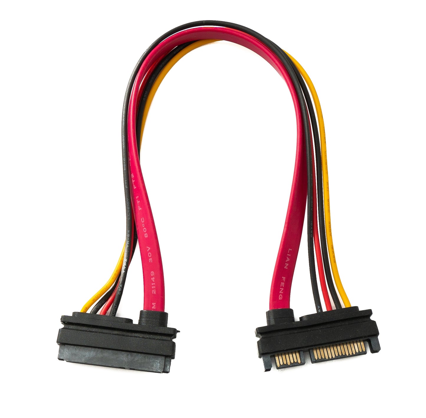 SYSTEM-S SATA snúra 30 cm 22 pinna 7+15 karlkyns í kvenkyns fyrir harða diska