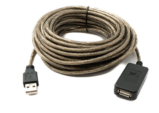 SYSTEM-S USB 2.0 snúra 10 m Tegund A karlkyns í kvenkyns snúra í gráum 