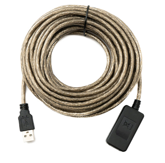 SYSTEM-S USB 2.0 snúra 10 m Tegund A karlkyns í kvenkyns snúra í gráum 