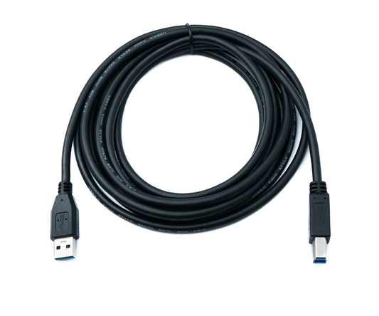 SYSTEM-S USB 3.0 Kabel 3 m Typ B Stecker zu A Stecker 5 Gbit/s 100W in Schwarz