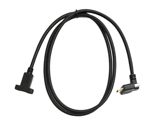 SYSTEM-S USB 3.1 Gen 2 Kabel 100 cm Typ C Stecker zu Buchse Doppel Schraube Up Down Angled Winkel