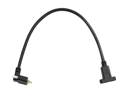SYSTEM-S USB 3.1 Gen 2 cable 30 cm Type C male to female double screw up down angled