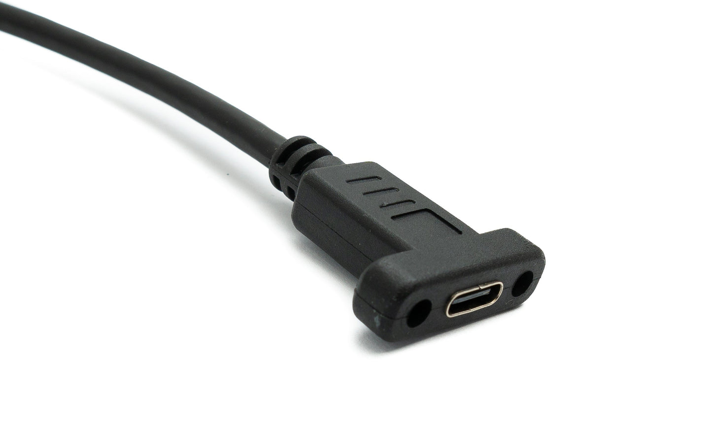 SYSTEM-S USB 3.1 Gen 2 snúra 30 cm Type C karlkyns í kvenkyns tvöfaldur skrúfutengi upp og niður