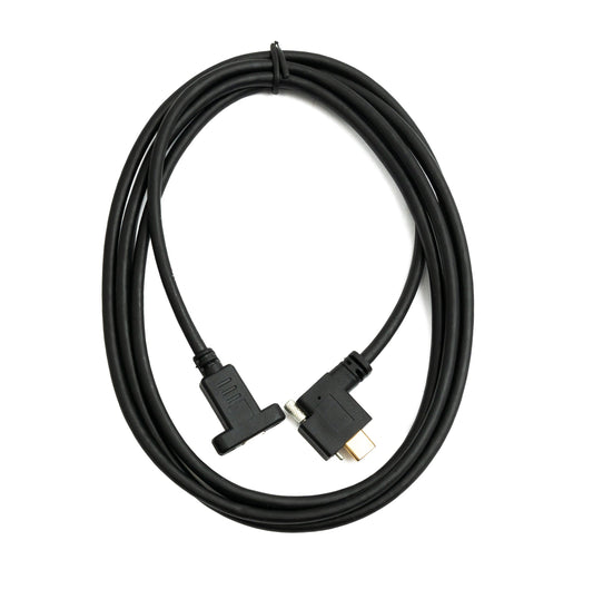 SYSTEM-S USB 3.1 Gen 2 Kabel 2 m Typ C Stecker zu Buchse Einzel Schraube Left Right Angled Winkel