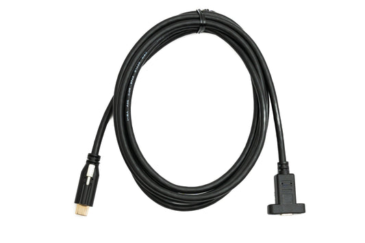 SYSTEM-S USB 3.1 Gen 2 Kabel 2 m Typ C Stecker zu Buchse Einzel Schraube in Schwarz