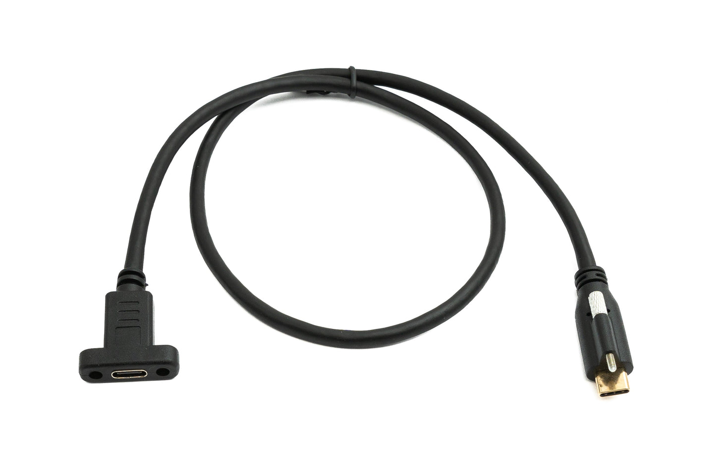 SYSTEM-S USB 3.1 Gen 2 Kabel 60 cm Typ C Stecker zu Buchse Einzel Schraube in Schwarz