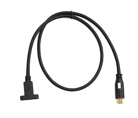SYSTEM-S USB 3.1 Gen 2 Kabel 60 cm Typ C Stecker zu Buchse Einzel Schraube in Schwarz