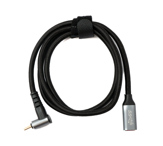 SYSTEM-S USB 3.1 Gen 2 Typ C Kabel 100 cm Stecker zu Buchse 10 Gbit/s 100W Winkel