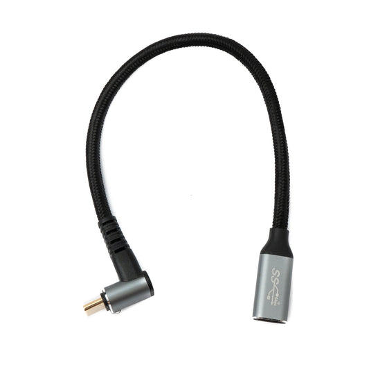SYSTEM-S USB 3.1 Gen 2 Typ C Kabel 25 cm Stecker zu Buchse 10 Gbit/s 100W Winkel