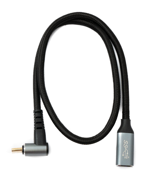 SYSTEM-S USB 3.1 Gen 2 Typ C Kabel 50 cm Stecker zu Buchse 10 Gbit/s 100W Winkel