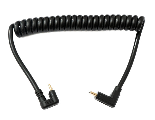 SYSTEM-S USB 3.1 Typ C Kabel 80 cm Stecker zu Stecker 5 Gbit/s Spirale U Turn 180° Winkel