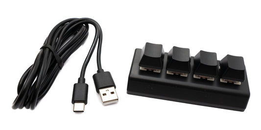 USB HID Mini Keypad 4 Tasten programmierbar mechanisch RGB LED PC Hotkeys Schwarz für osu!