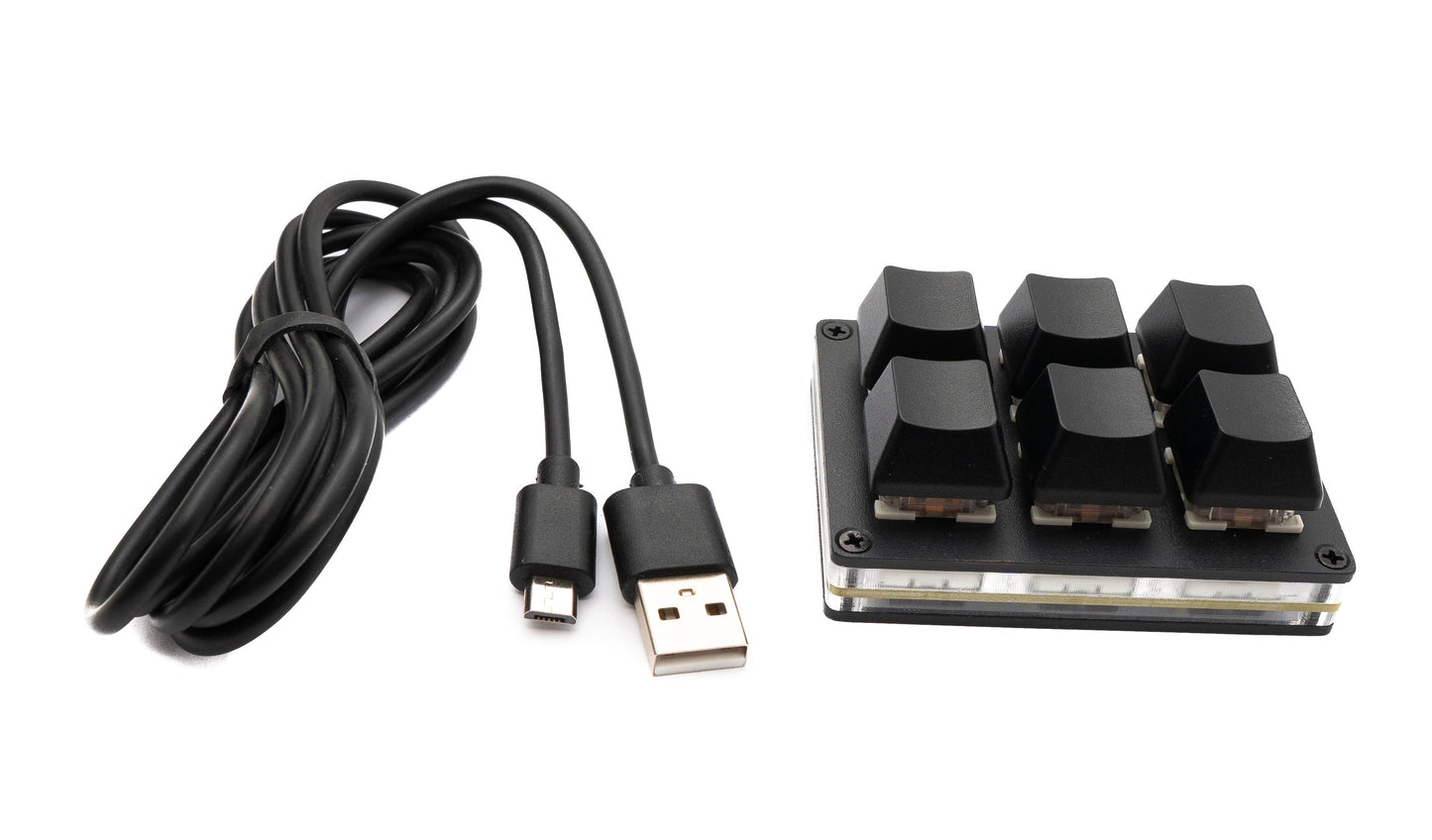 USB HID Mini Keypad 6 Tasten programmierbar mechanisch RGB LED PC Hotkeys Schwarz für osu!