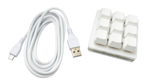 USB HID Mini Keypad 9 Keys Programmable Mechanical RGB LED PC Hotkeys White for osu!