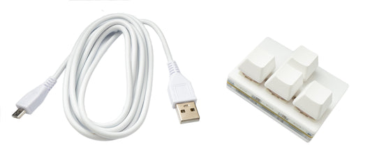 USB HID Mini Keypad WASD 4 Tasten programmierbar mechanisch RGB LED PC Pfeiltasten Hotkeys Weiß