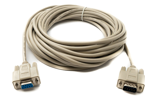 SYSTEM-S D Sub cable 10 m 9 pin male to female RS232 DB9 in grey