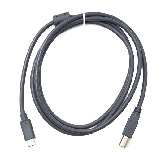 SYSTEM-S USB 3.1 Type C snúra 150 cm karlkyns í 2.0 Type B karlkyns í gráu