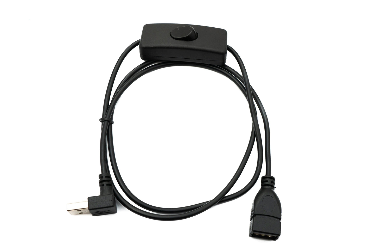 SYSTEM-S USB 2.0 snúra 100 cm af gerðinni A karlkyns í kvenkyns rofi með niðurhalla