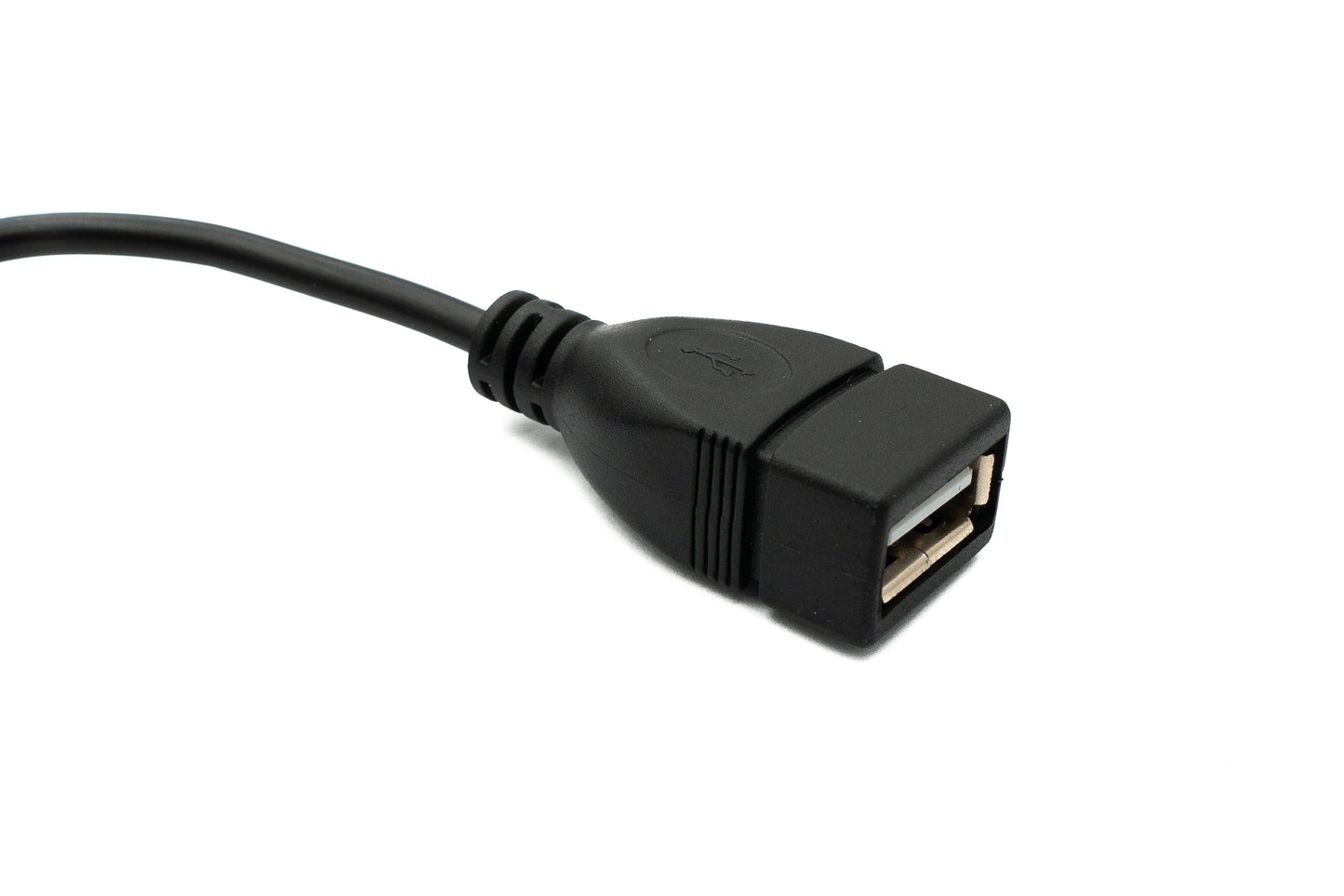 SYSTEM-S USB 2.0 cable 20 cm Type A male to female switch in black