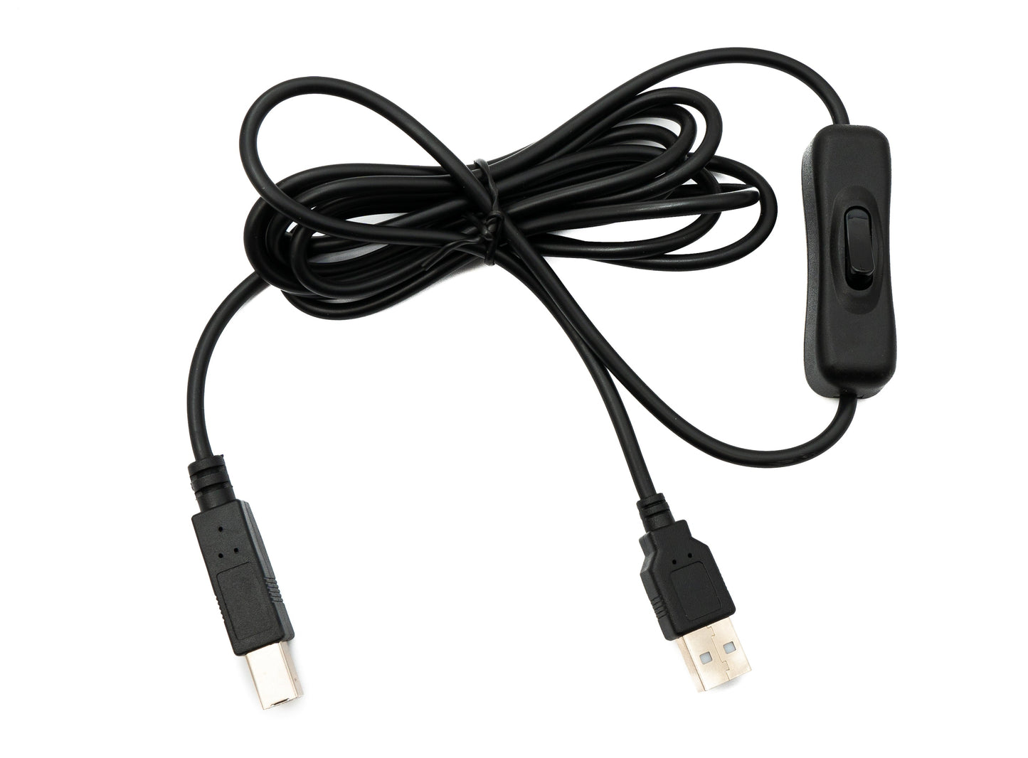 SYSTEM-S USB 2.0 cable 2 m type B male to A male switch in black 