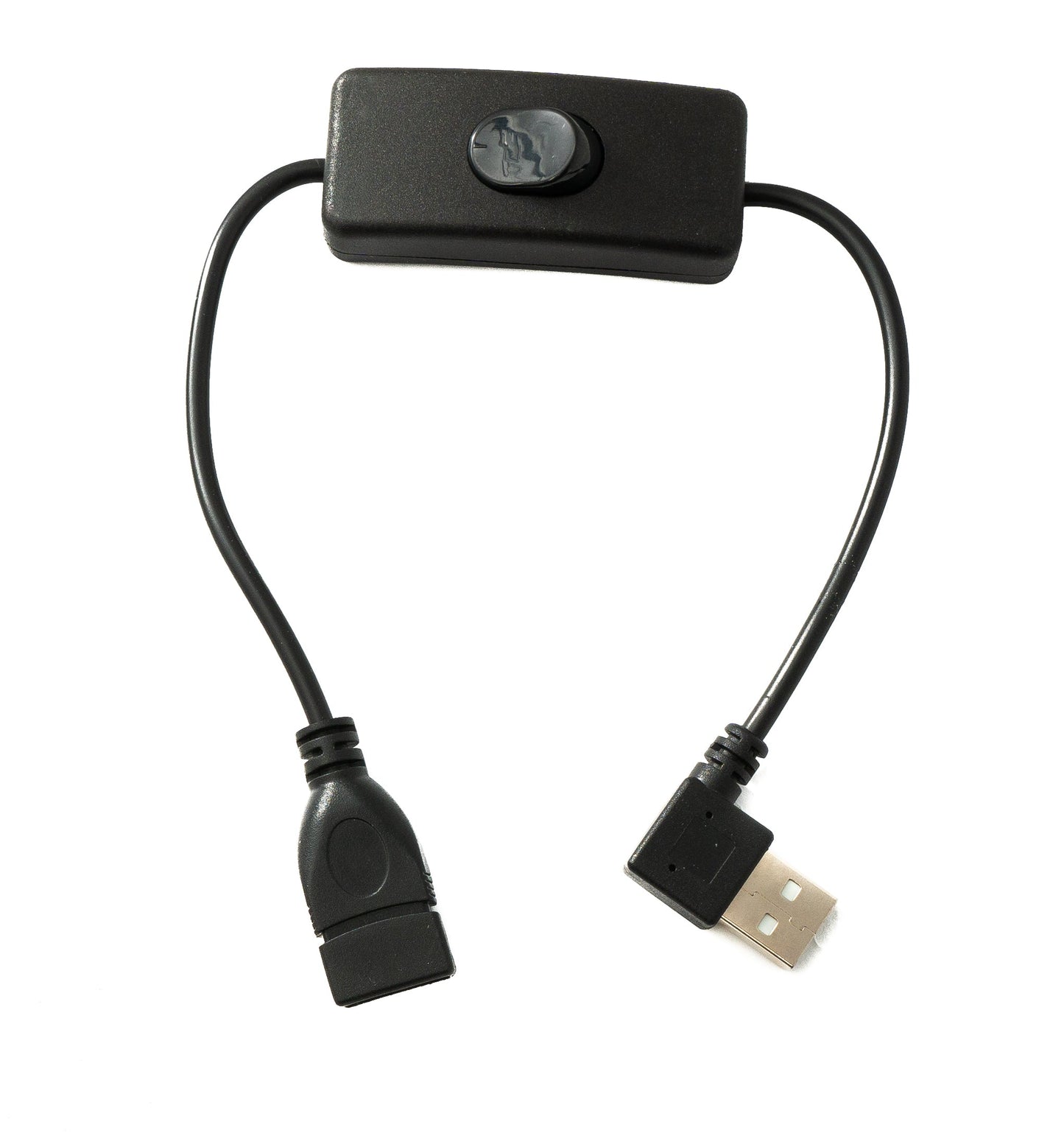 SYSTEM-S USB 2.0 snúra 30 cm af gerðinni A karlkyns í kvenkyns rofi, rétthyrndur 