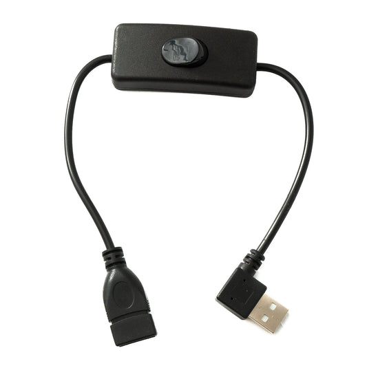 SYSTEM-S USB 2.0 cable 30 cm type A male to female switch angle right angled 