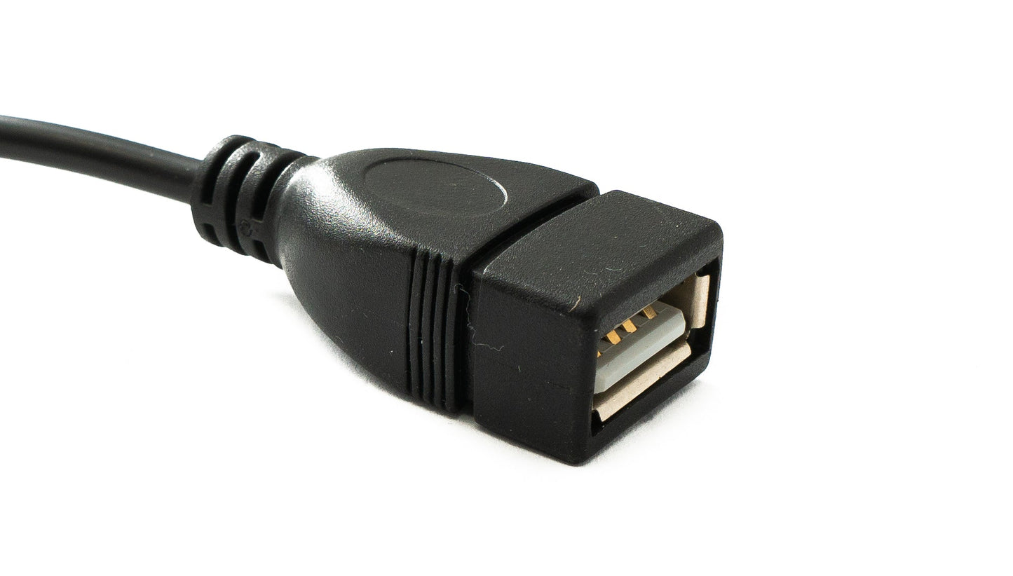 SYSTEM-S USB 2.0 snúra 30 cm af gerðinni A karlkyns í kvenkyns rofi, rétthyrndur 