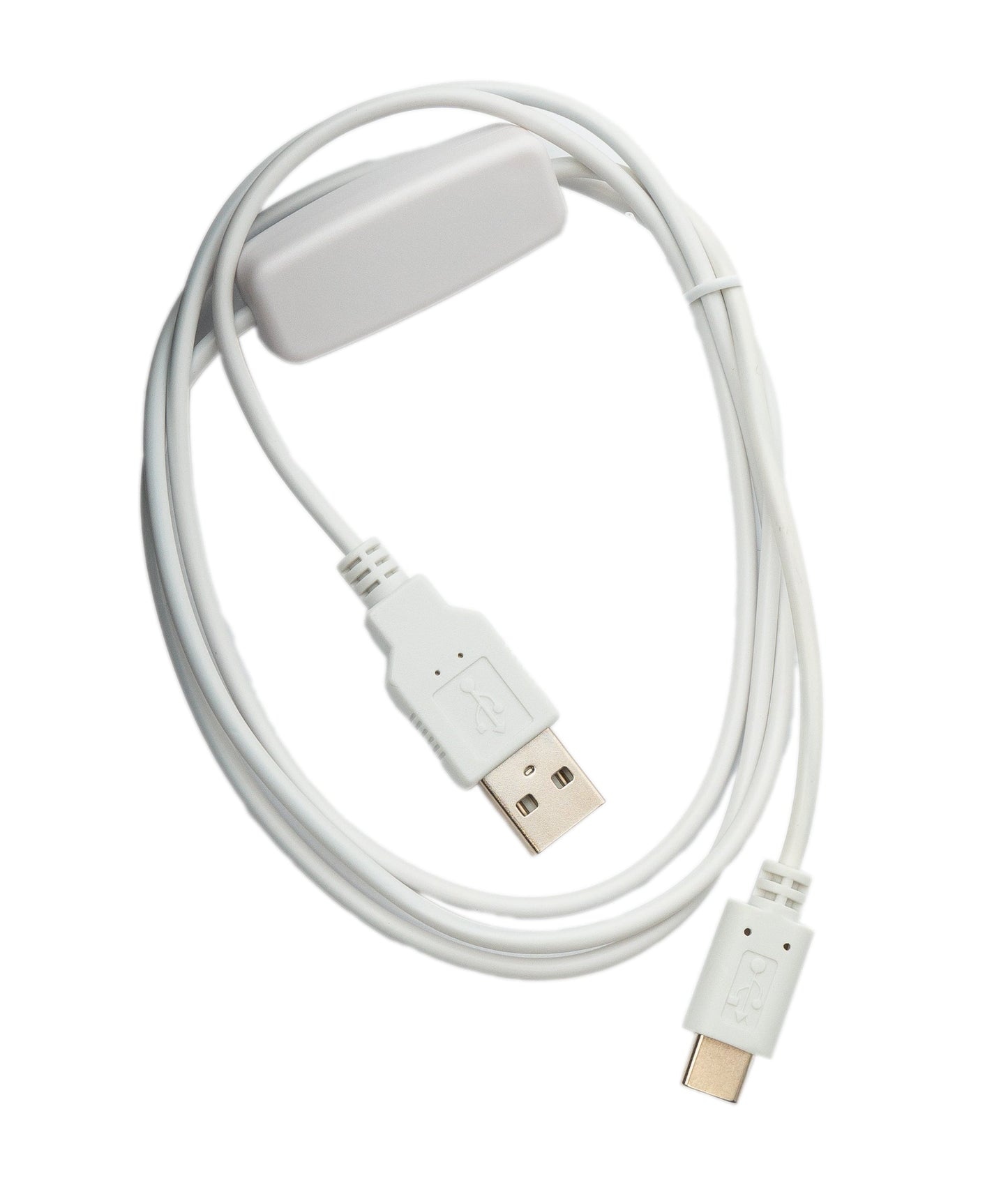 SYSTEM-S USB 3.1 cable 120 cm Type C plug to 2.0 A plug switch in white 