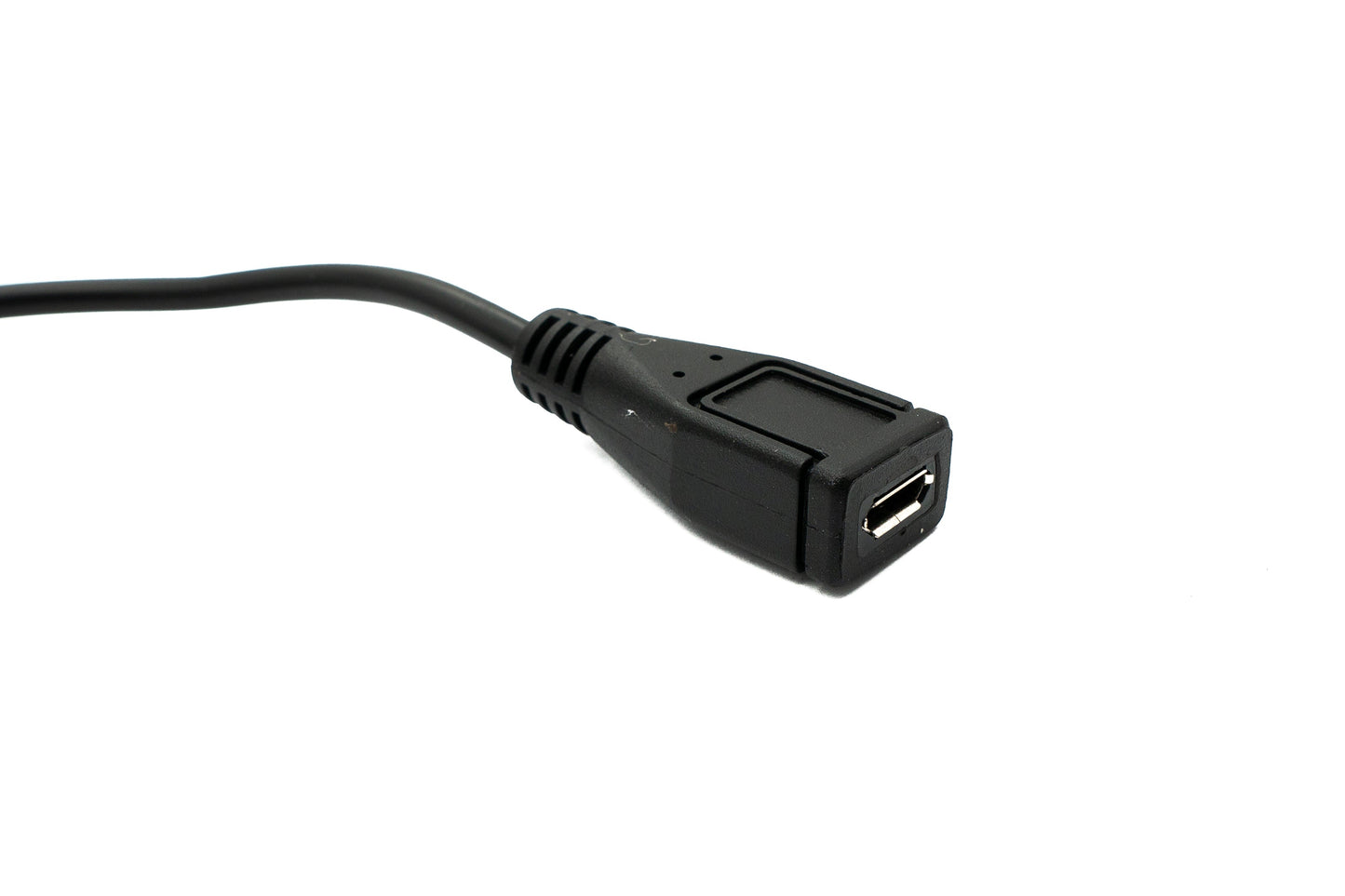 SYSTEM-S USB 2.0 snúra 30 cm Micro B karlkyns í kvenkyns rofi í svörtu 