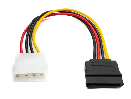 SYSTEM-S SATA Kabel 20 cm 15Pin Buchse zu IDE 4Pin Molex Buchse für Festplatte Laufwerke