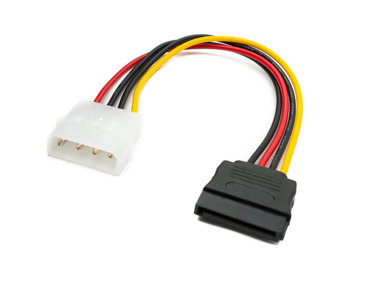 SYSTEM-S SATA Kabel 20 cm 15Pin Buchse zu IDE 4Pin Molex Buchse für Festplatte Laufwerke