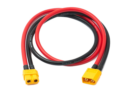 SYSTEM-S XT60 12AWG framlengingarsnúra, 50 cm, karlkyns í kvenkyns, fyrir sólarsellu, sólareiningu