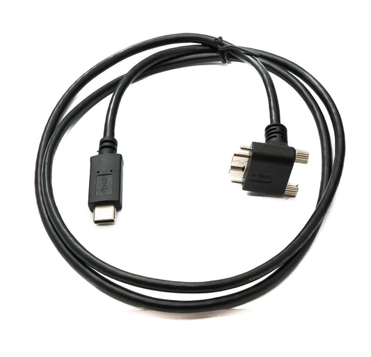SYSTEM-S USB 3.0 snúra 100 cm Micro B tengi í 3.1 Type C tengi með skáhallri uppsnúningu fyrir spjaldfestingu