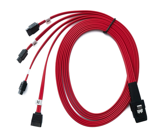 SYSTEM-S SFF-8087 Kabel 100 cm Mini SAS 36 Pin zu 4x SATA 7 Pin für RAID Festplatte Motherboard