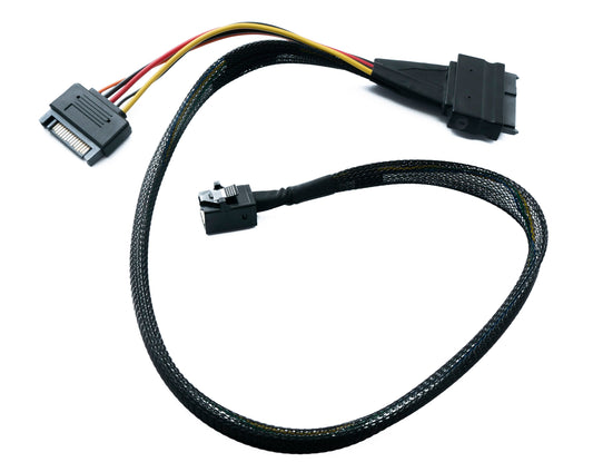 SYSTEM-S SFF-8643 snúra 100 cm Mini SAS HD í U.2 SFF-8639 NVMe fyrir SSD harða disk móðurborð