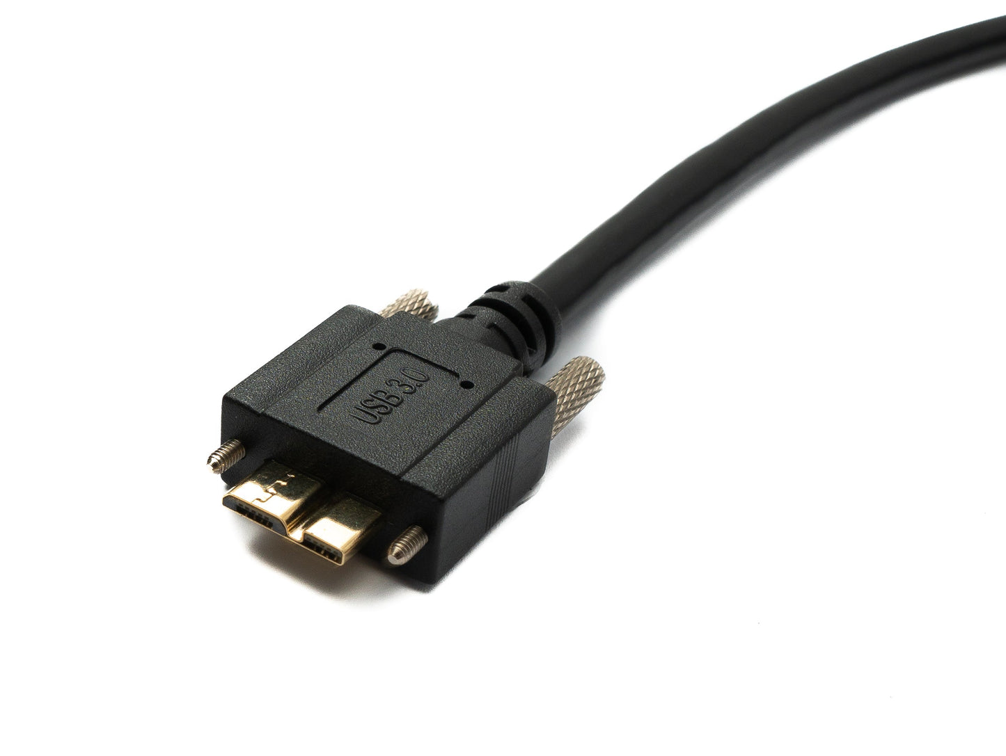 SYSTEM-S USB 3.0 Kabel 180 cm Micro B Stecker zu 3.0 Typ A Stecker Panel Mount Schraube 5 Gbit/s 100W