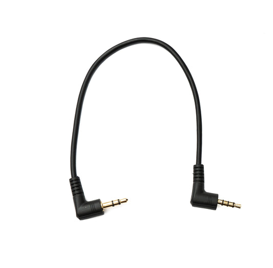 SYSTEM-S Audio Jack Cable 20 cm 3.5 mm 4-pin plug to 3-pin plug Left Right Angled AUX Adapter